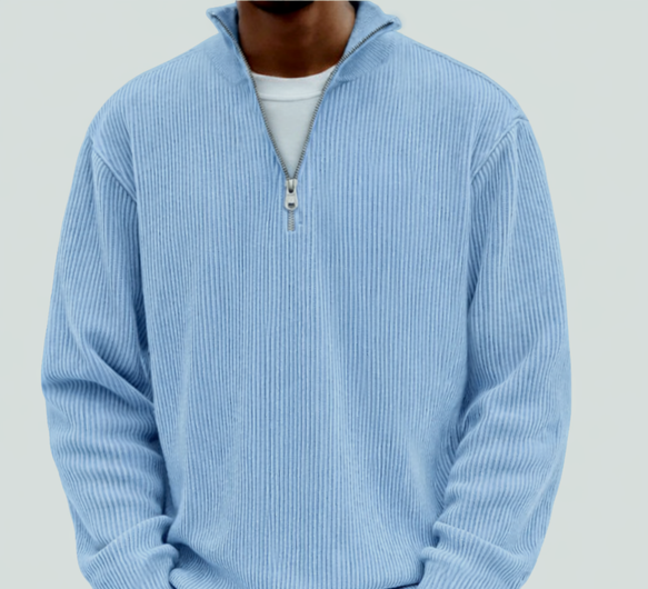 Men's Rib Knit Zip Jumper