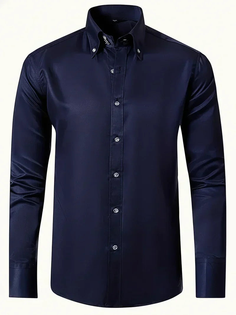 Men's Slim Fit Long Sleeve Formal Shirt