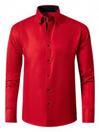 Men's Slim Fit Long Sleeve Formal Shirt