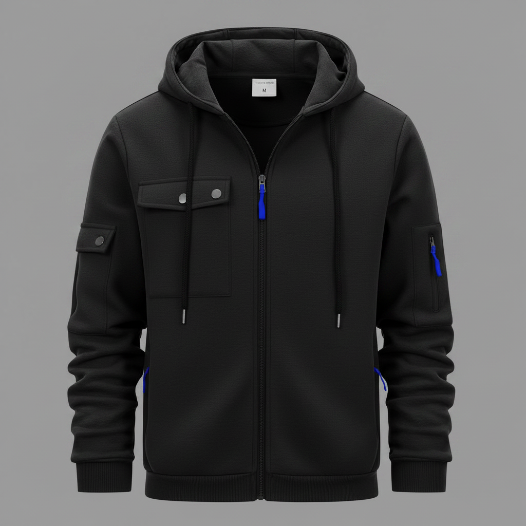 Men's Hooded Utility Zip Jacket