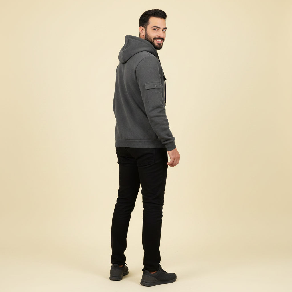 Men's Hooded Utility Zip Jacket