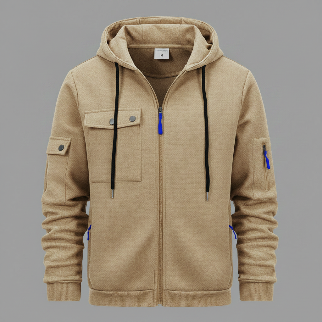 Men's Hooded Utility Zip Jacket