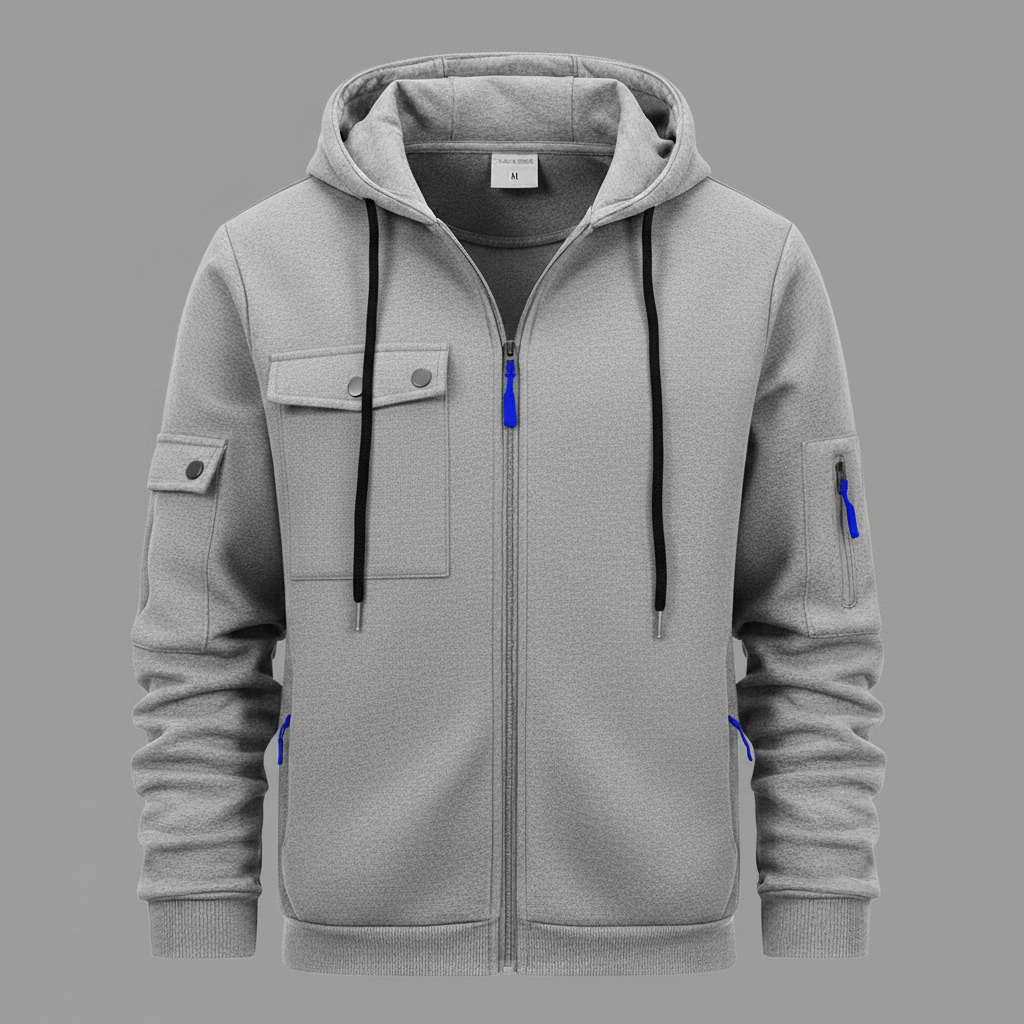 Men's Hooded Utility Zip Jacket
