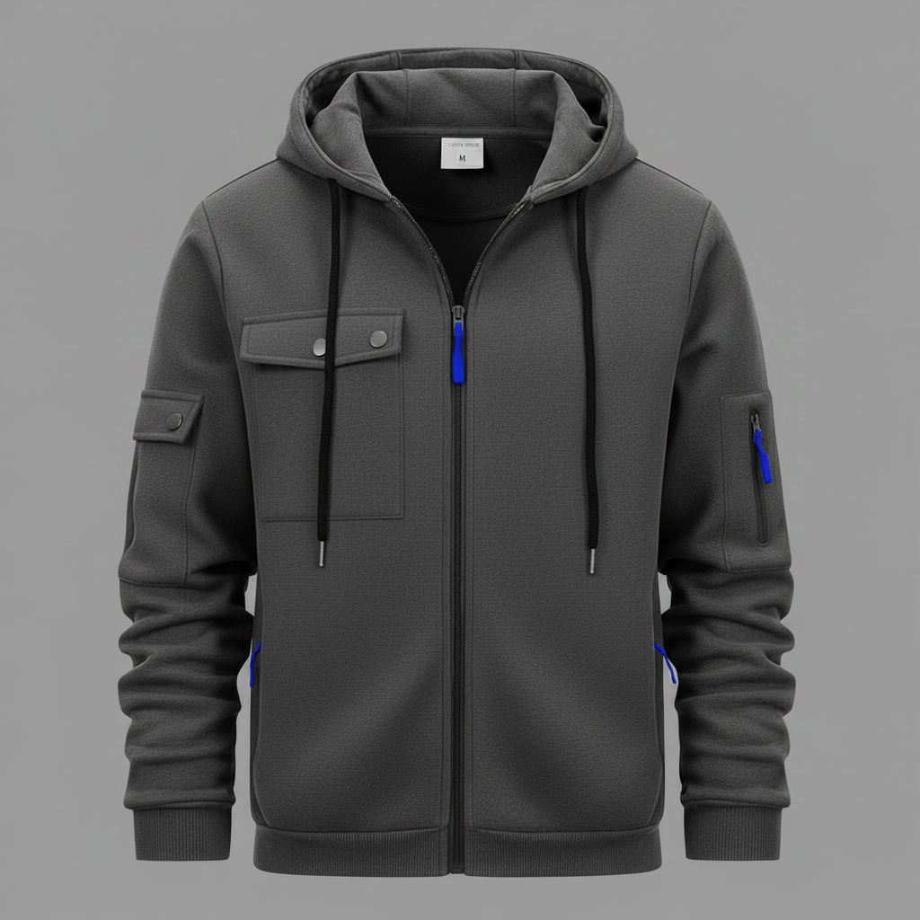 Men's Hooded Utility Zip Jacket