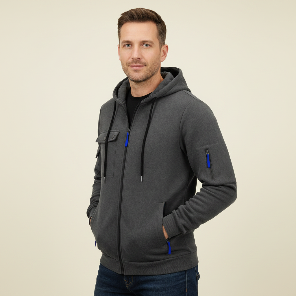 Men's Hooded Utility Zip Jacket