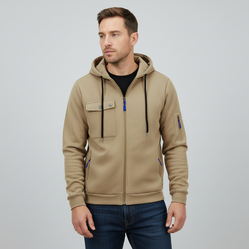 Men's Hooded Utility Zip Jacket