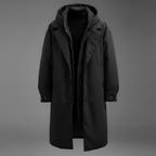 Men's Long Waterproof Hooded Overcoat