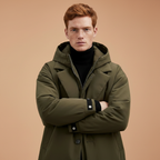 Men's Long Waterproof Hooded Overcoat