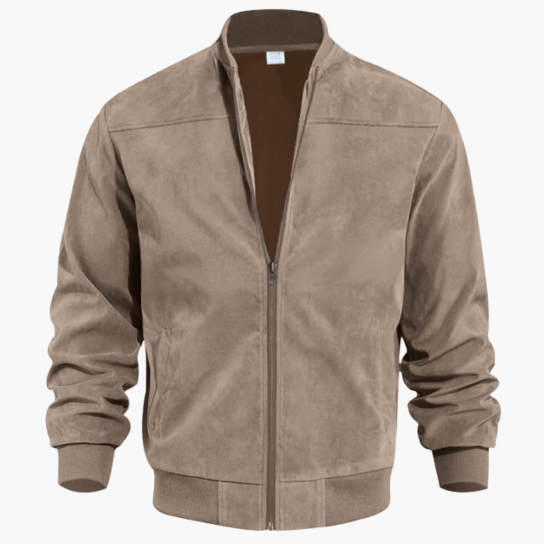 Men's Suede Bomber Jacket