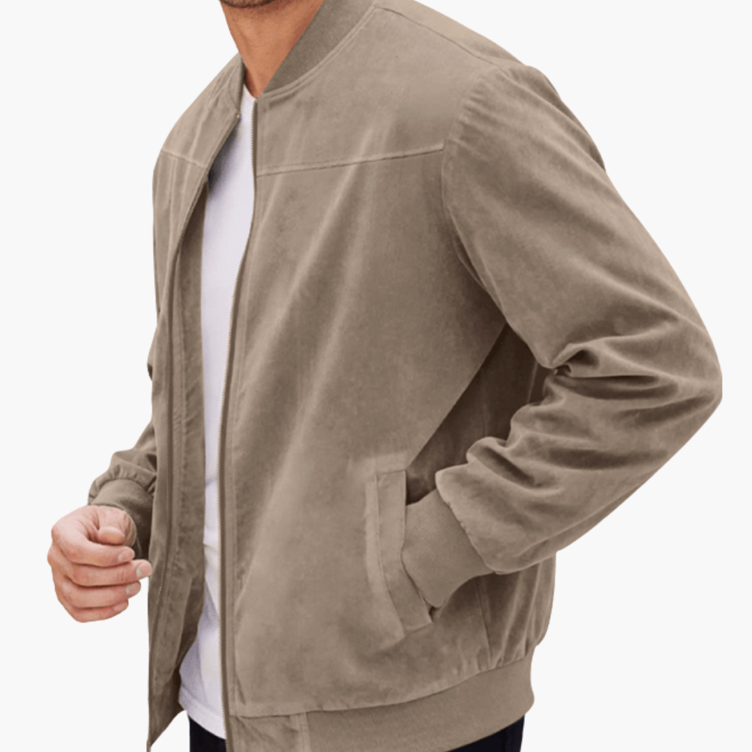 Men's Suede Bomber Jacket