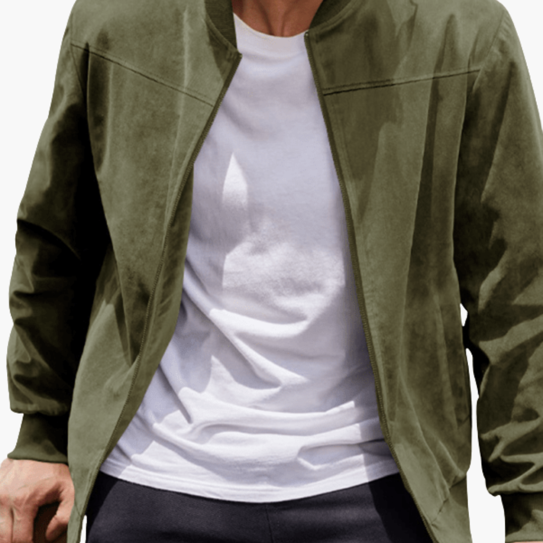 Men's Suede Bomber Jacket