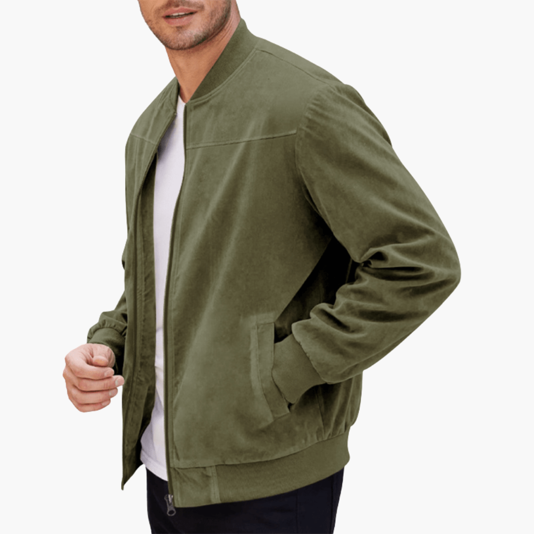 Men's Suede Bomber Jacket