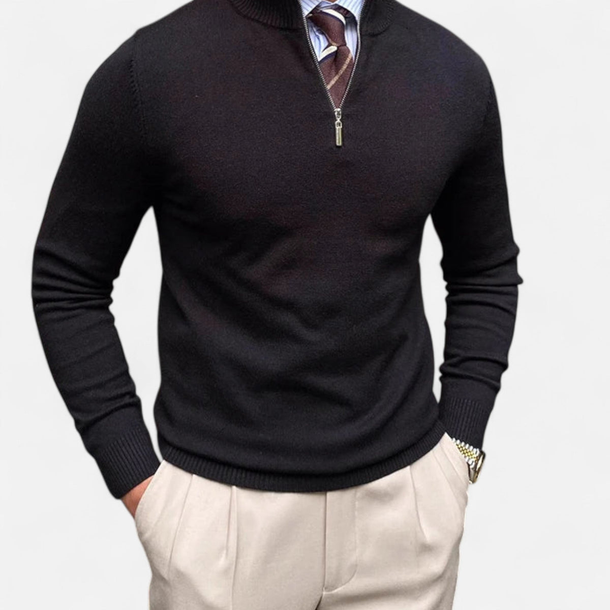 Men's Smooth Knit Half Zip Jumper