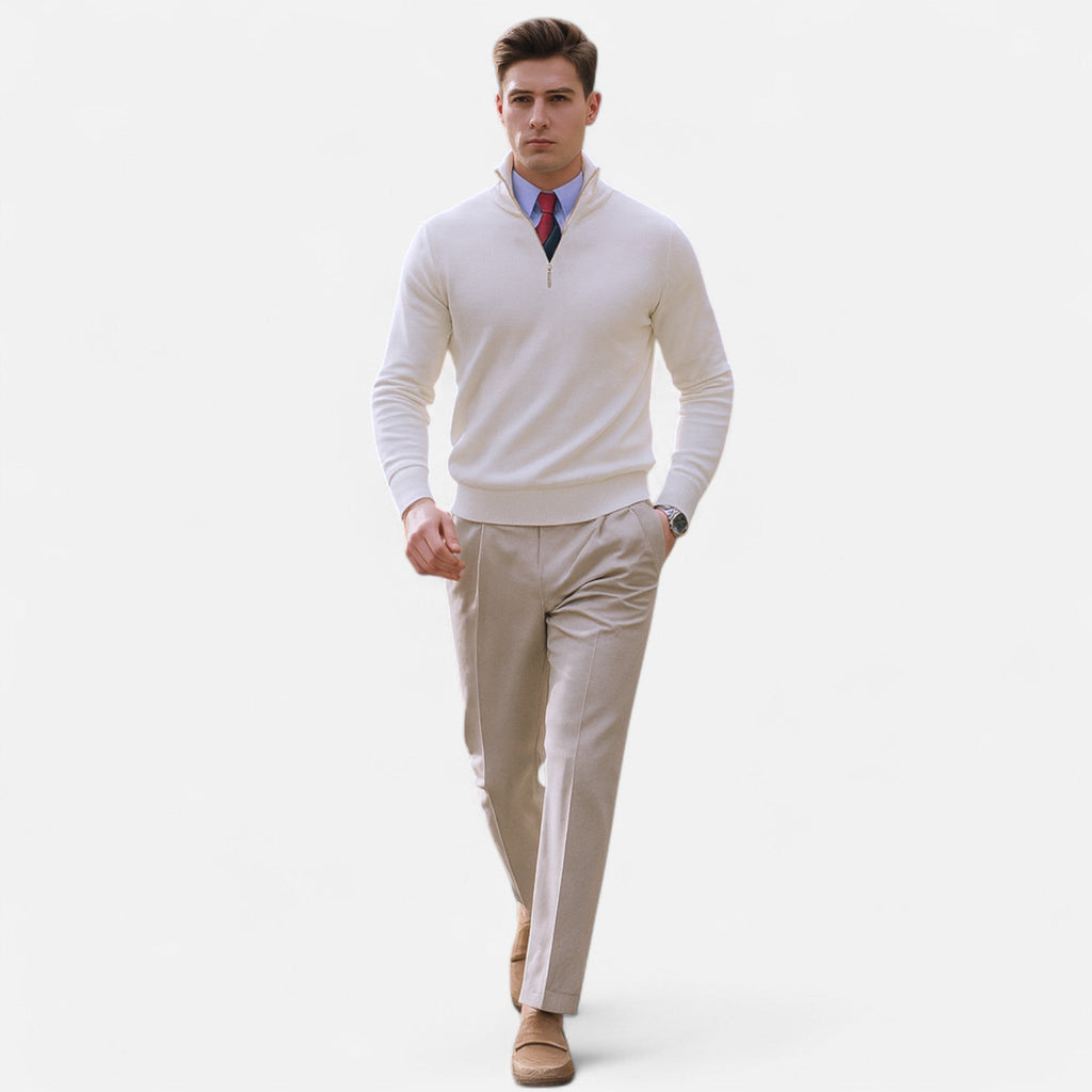 Men's Smooth Knit Half Zip Jumper