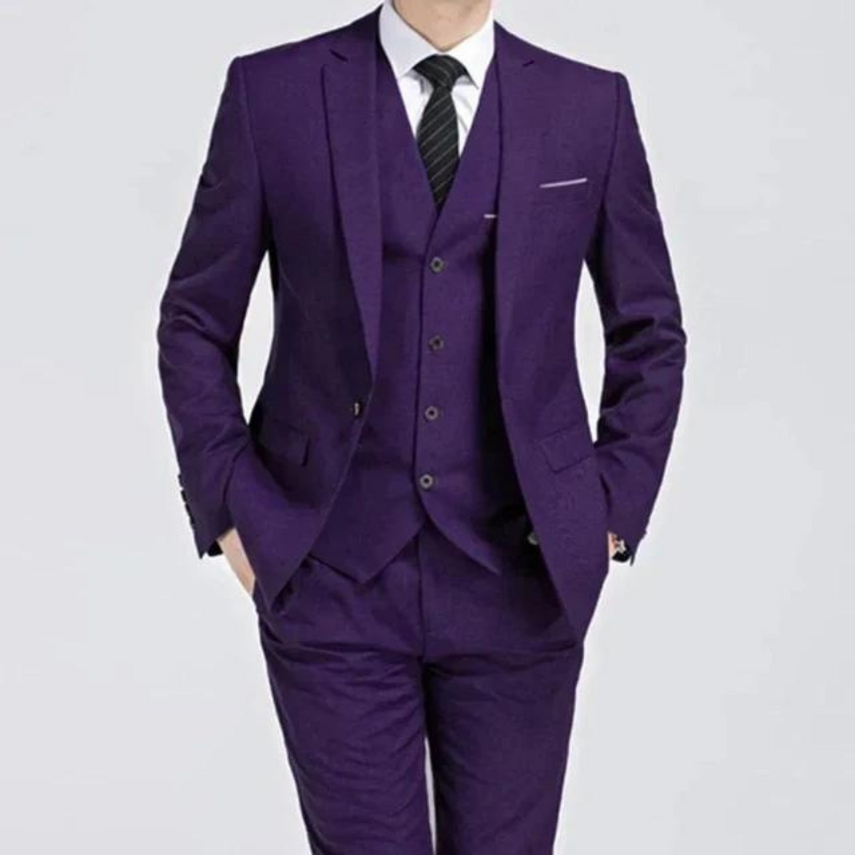 Men's Single-Button Three-Piece Suit