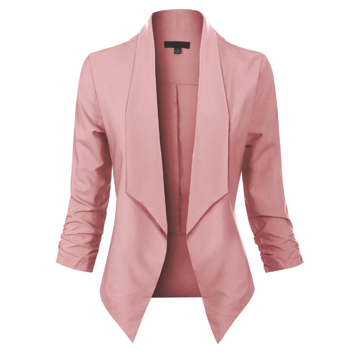 Women's Ruched-Sleeve Open-Front Blazer