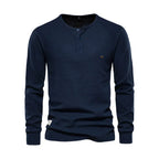 Men's Button Neck Long Sleeve Henley