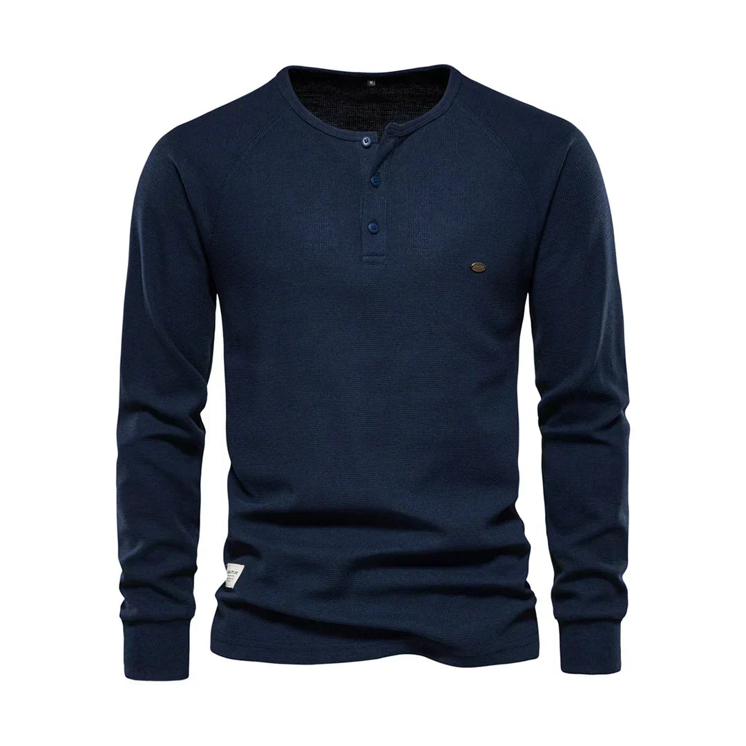 Men's Button Neck Long Sleeve Henley