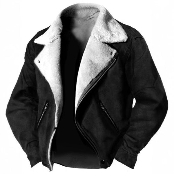 Men's Retro Fur Lined Suede Jacket