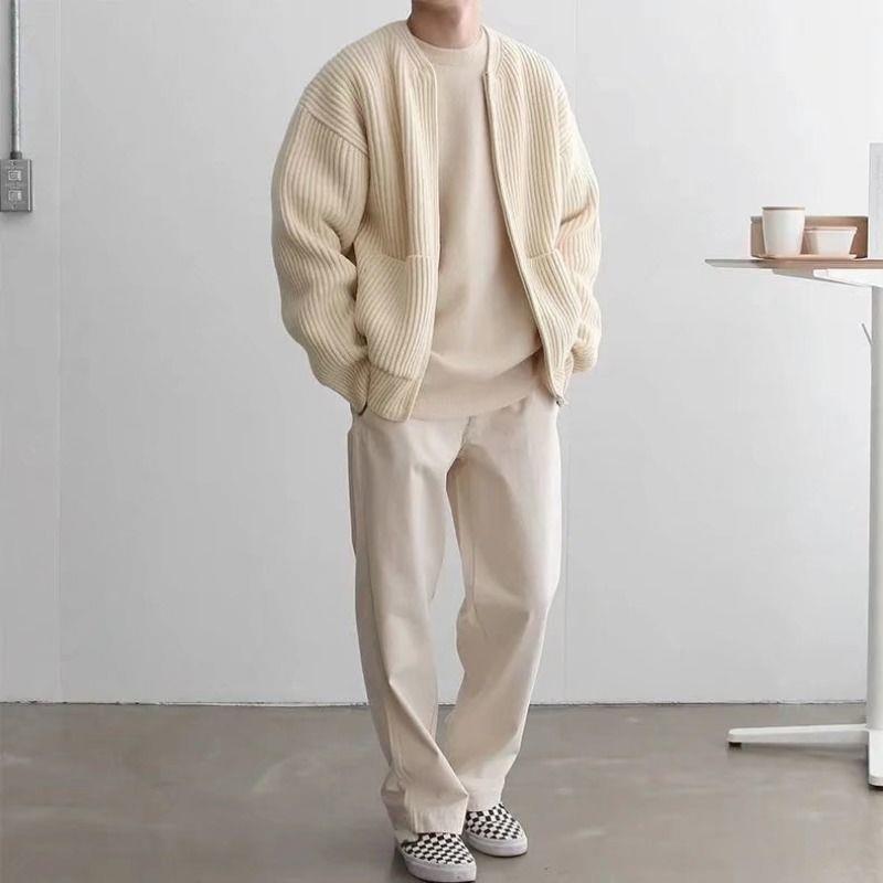 Men's High Collar Knit Jumper