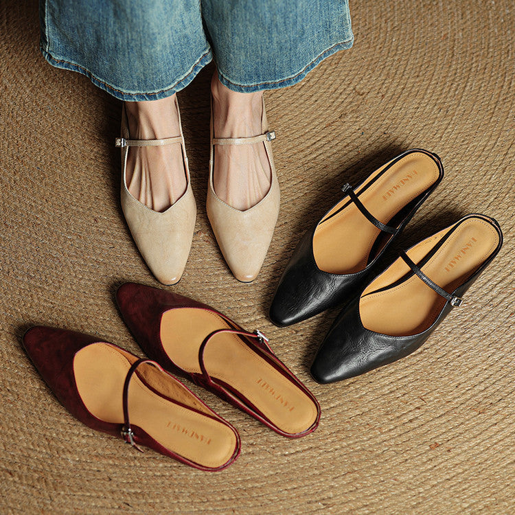 Women's Pointed Toe Mule Flats