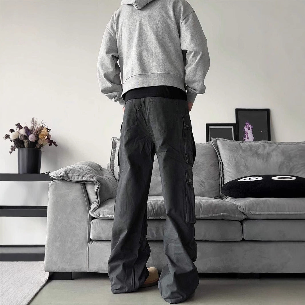 Men's Multi Pocket Wide-Leg Trousers