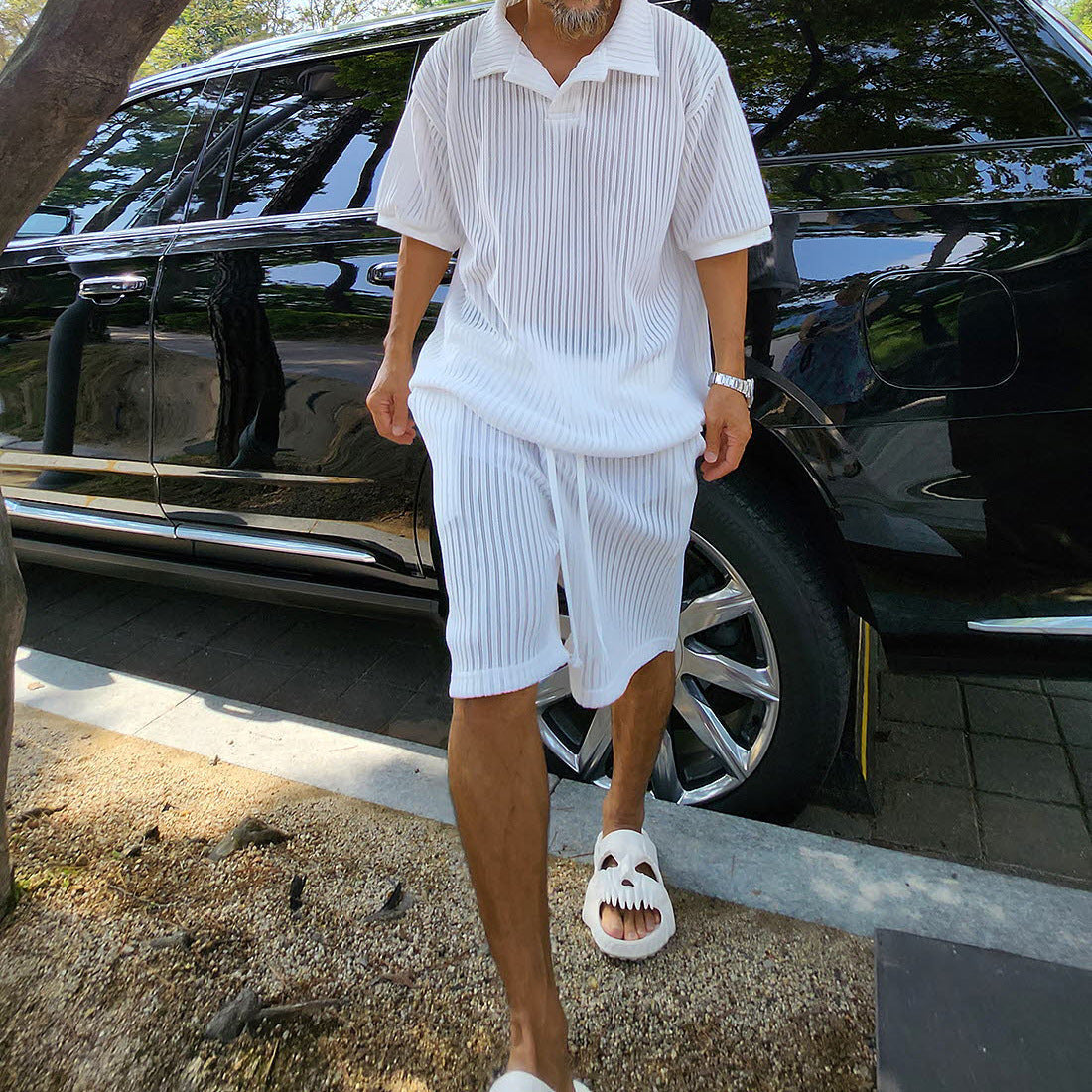 Men's Textured Knit Lounge Set