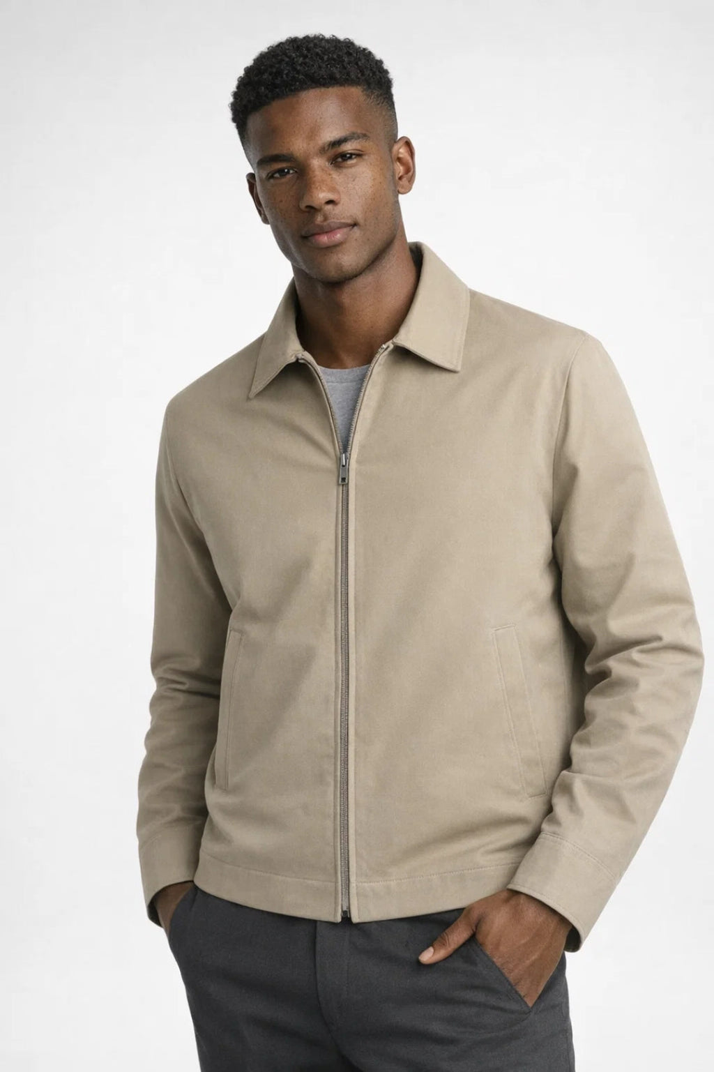 Men's Classic Collar Zip Jacket