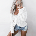 Women's Openwork Cable Knit Jumper