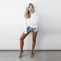 Women's Openwork Cable Knit Jumper