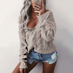 Women's Openwork Cable Knit Jumper