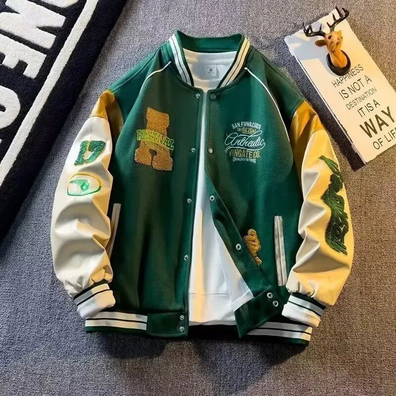 Men's Embroidered Patchwork Streetwear Jacket