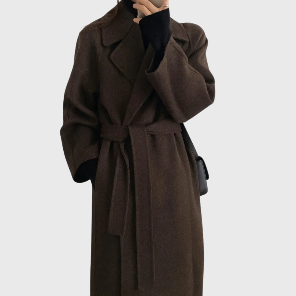 Women's Tailored Belted Wool-Blend Coat