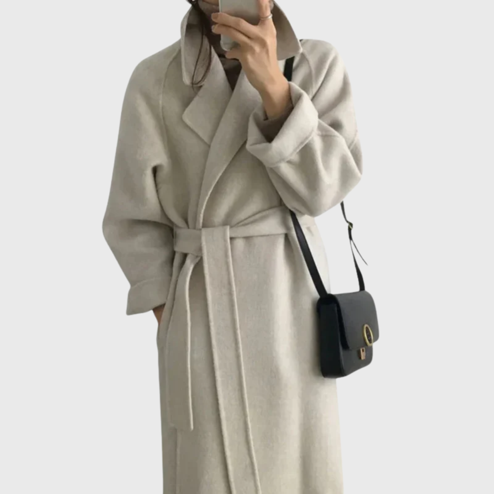 Women's Tailored Belted Wool-Blend Coat