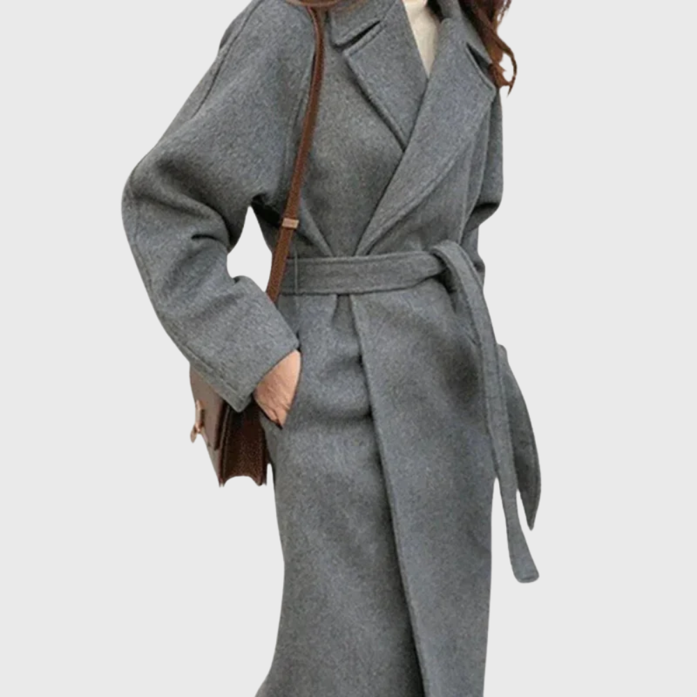Women's Tailored Belted Wool-Blend Coat
