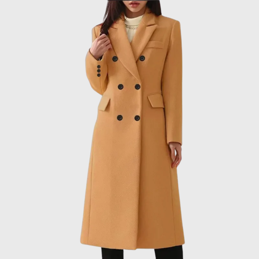 Women's Double-Breasted Wool Overcoat