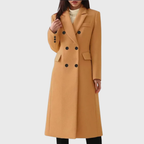 Women's Double-Breasted Wool Overcoat