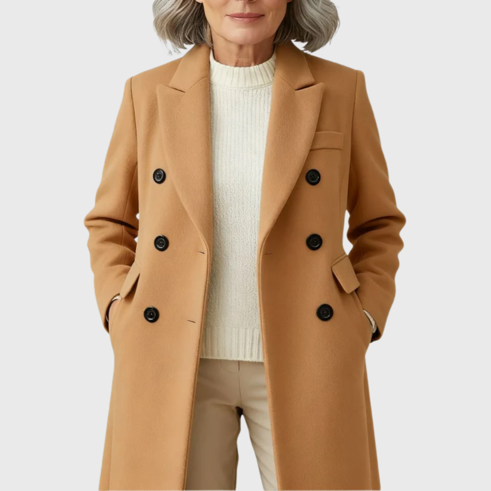 Women's Double-Breasted Wool Overcoat