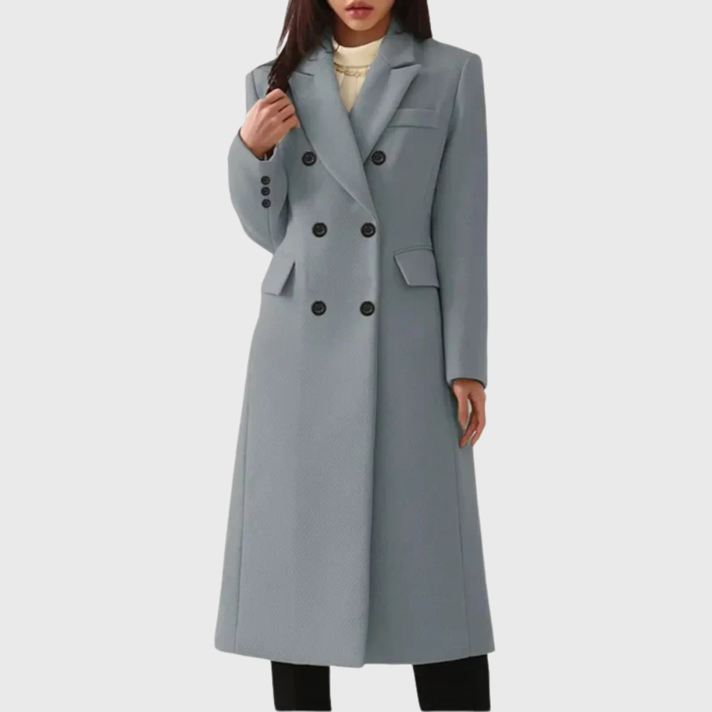 Women's Double-Breasted Wool Overcoat