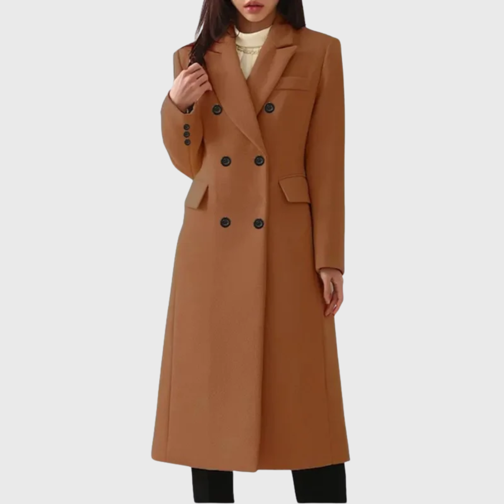Women's Double-Breasted Wool Overcoat