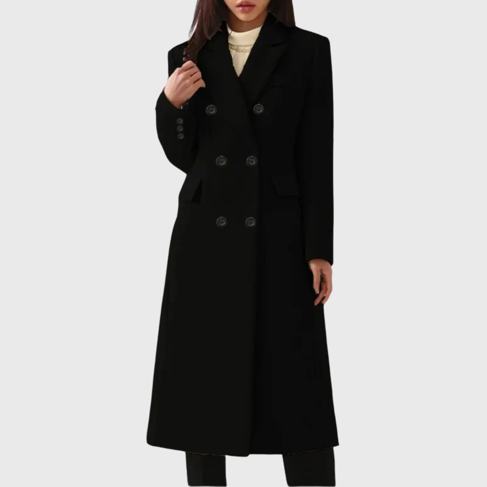 Women's Double-Breasted Wool Overcoat