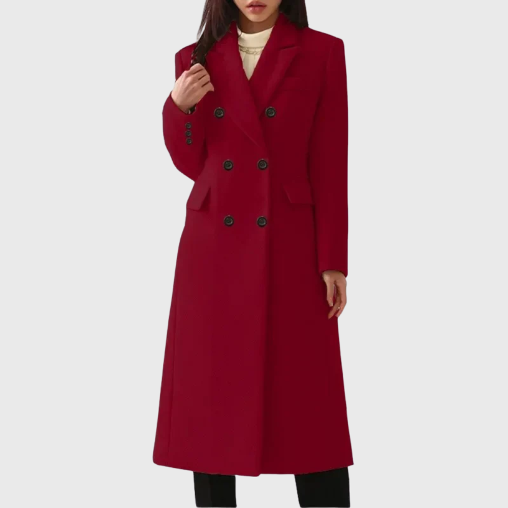 Women's Double-Breasted Wool Overcoat