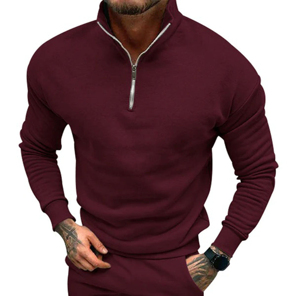 Men's Half Zip Stand Collar Jumper