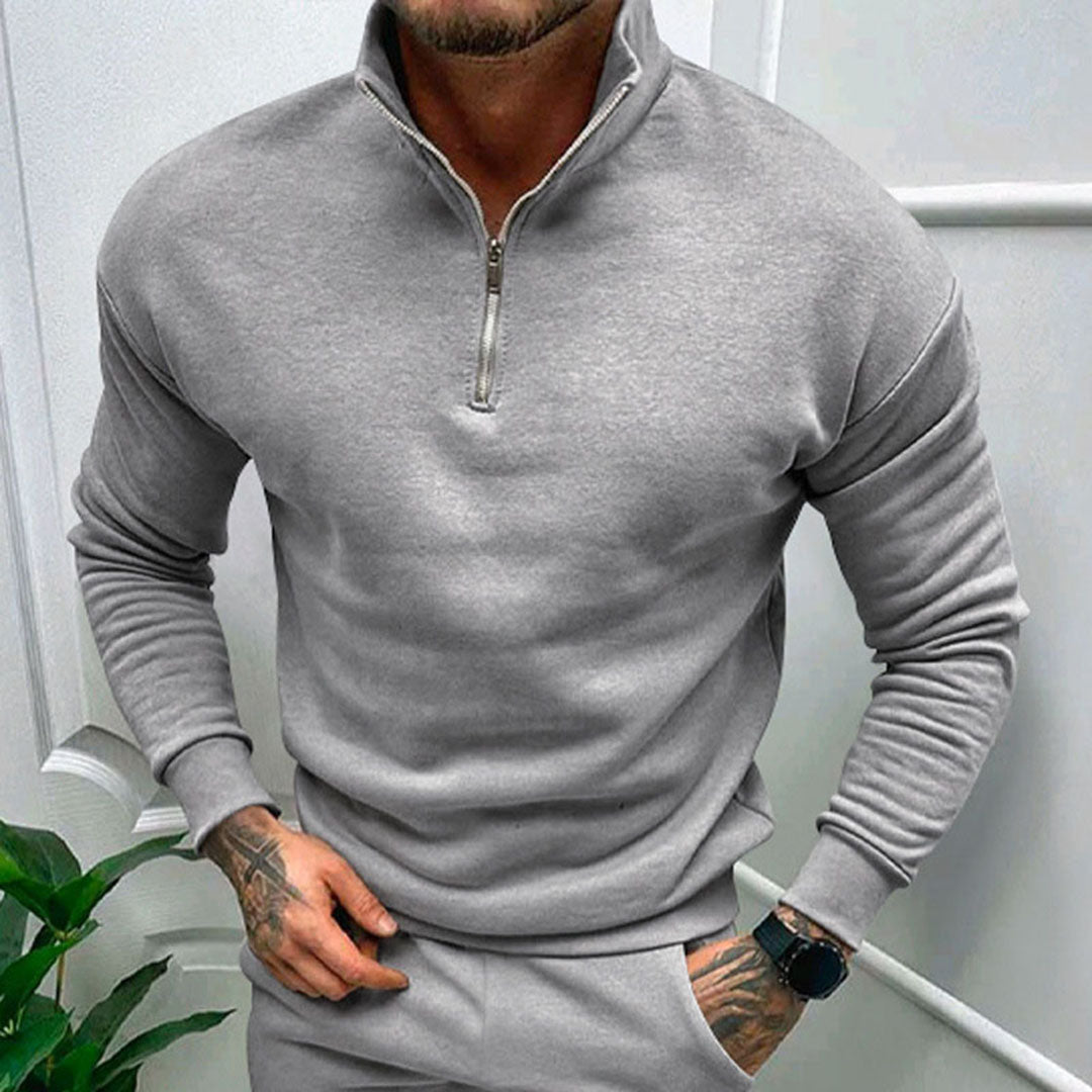 Men's Half Zip Stand Collar Jumper