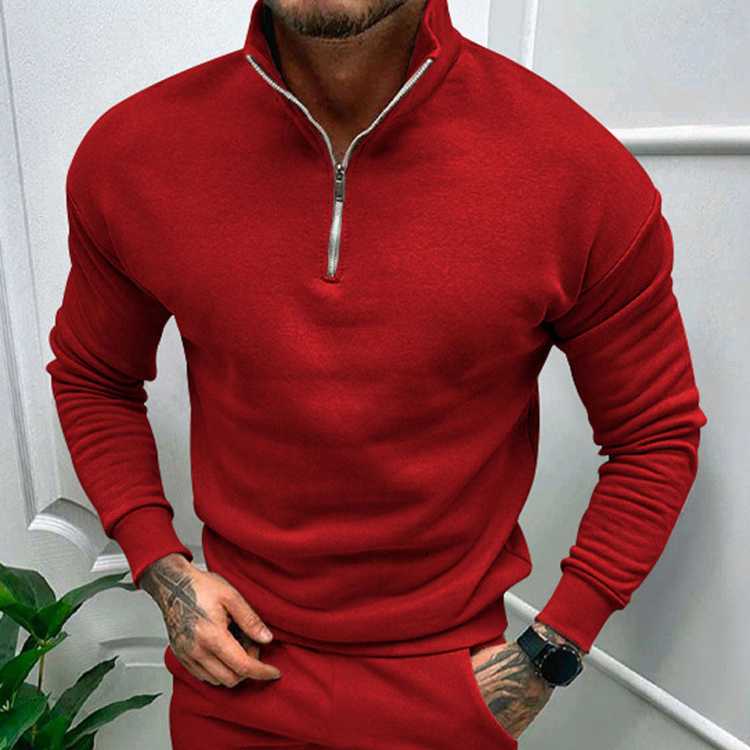 Men's Half Zip Stand Collar Jumper