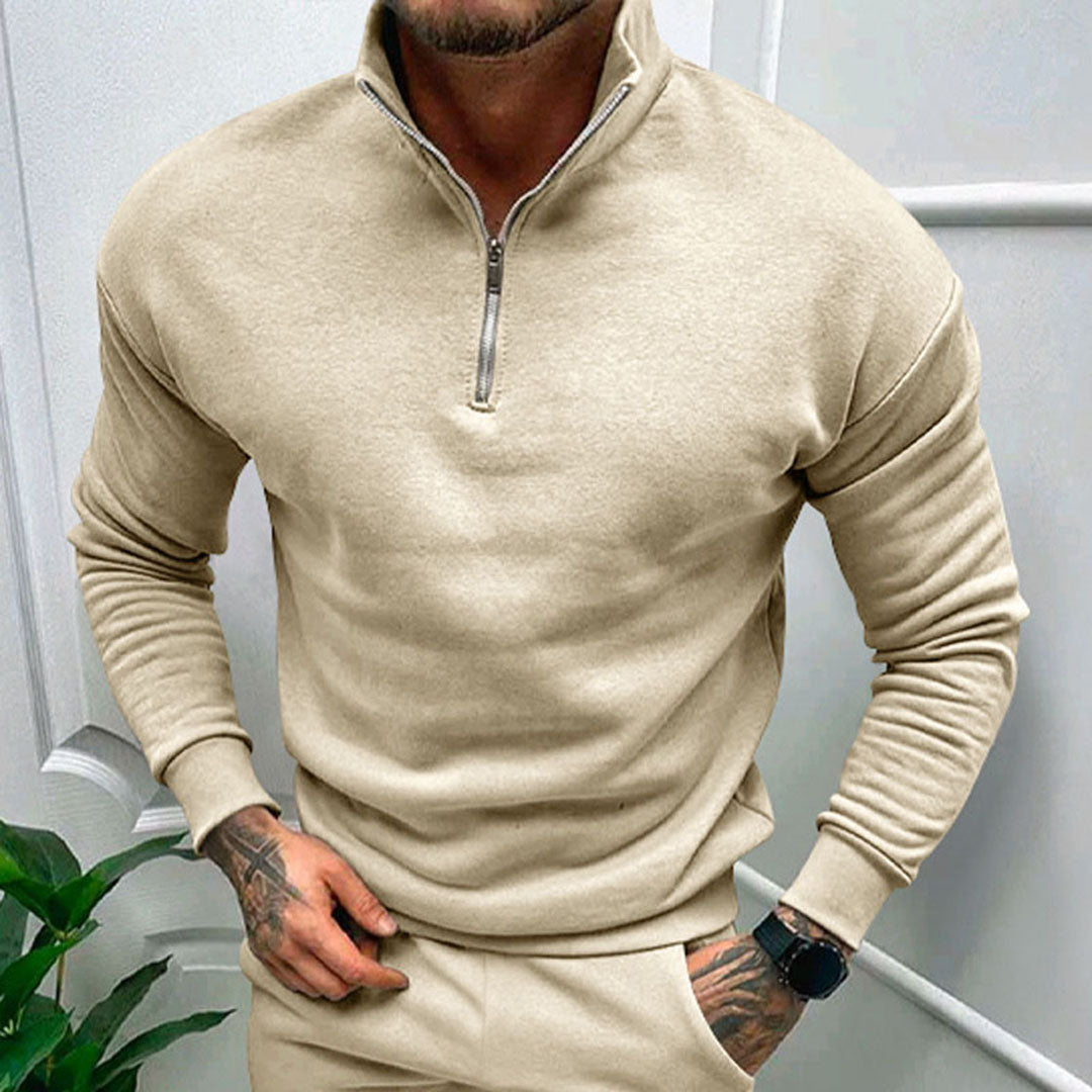 Men's Half Zip Stand Collar Jumper