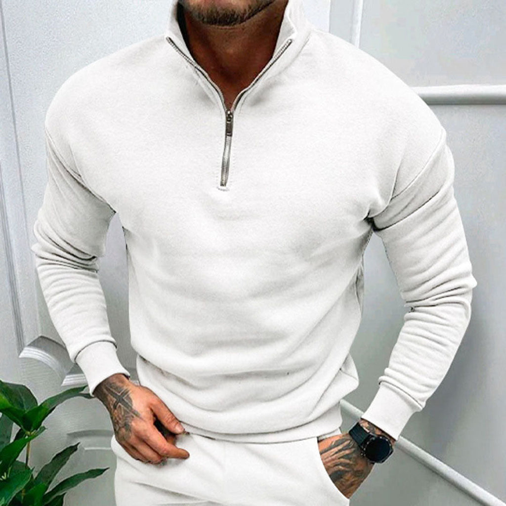 Men's Half Zip Stand Collar Jumper