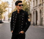 Men's Stand Collar Military Style Jacket