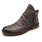 Men's Side Zip Leather Chelsea Boots