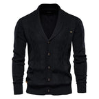 Men's Cable Knit Shawl Collar Cardigan